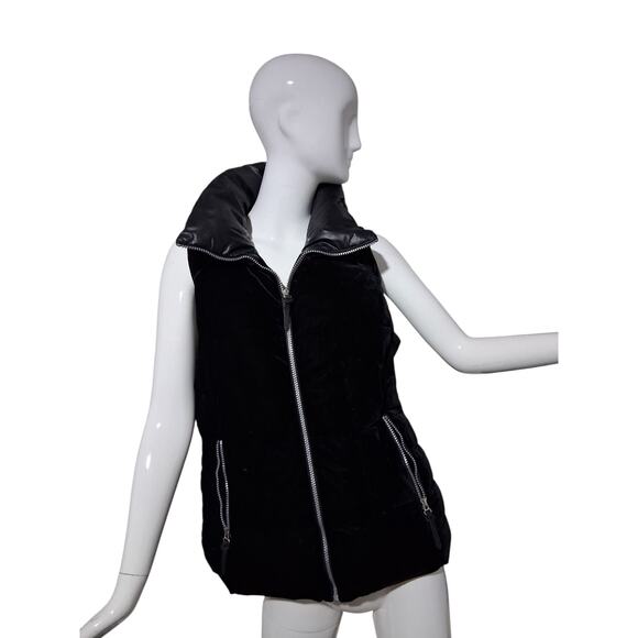 Marc NY Women's size Large Velvet Down Feather Whimsigoth Witchy Puffer Vest - Picture 1 of 14